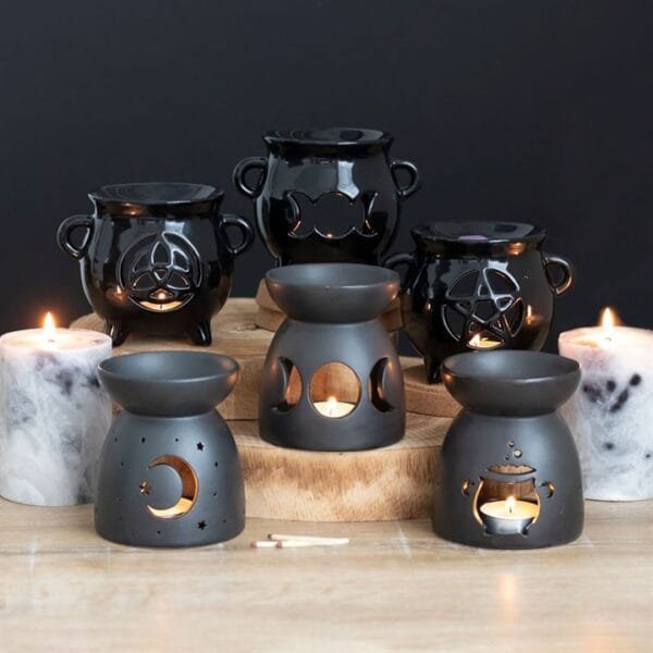 Black Cauldron Cut Out Oil Burner