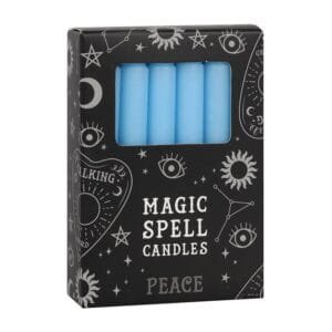 Set of 12 Light Blue Peace Spell Candles