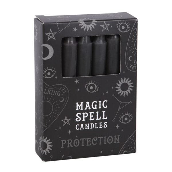 Set of 12 Black Protection Spell Candles