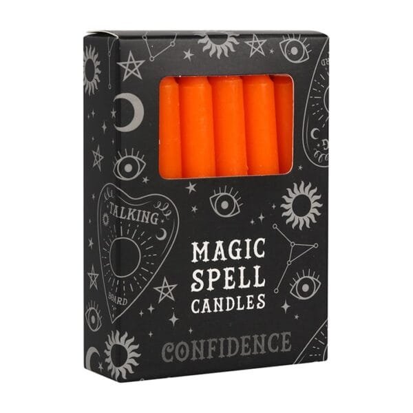 Set of 12 Orange Confidence Spell Candles