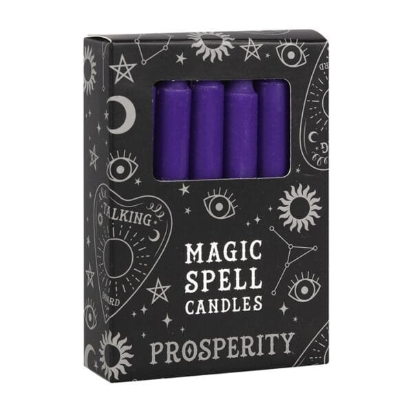 Set of 12 Purple Prosperity Spell Candles