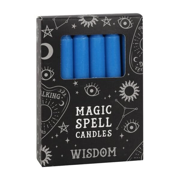 Set of 12 Blue Wisdom Spell Candles