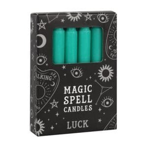 Set of 12 Green Luck Spell Candles